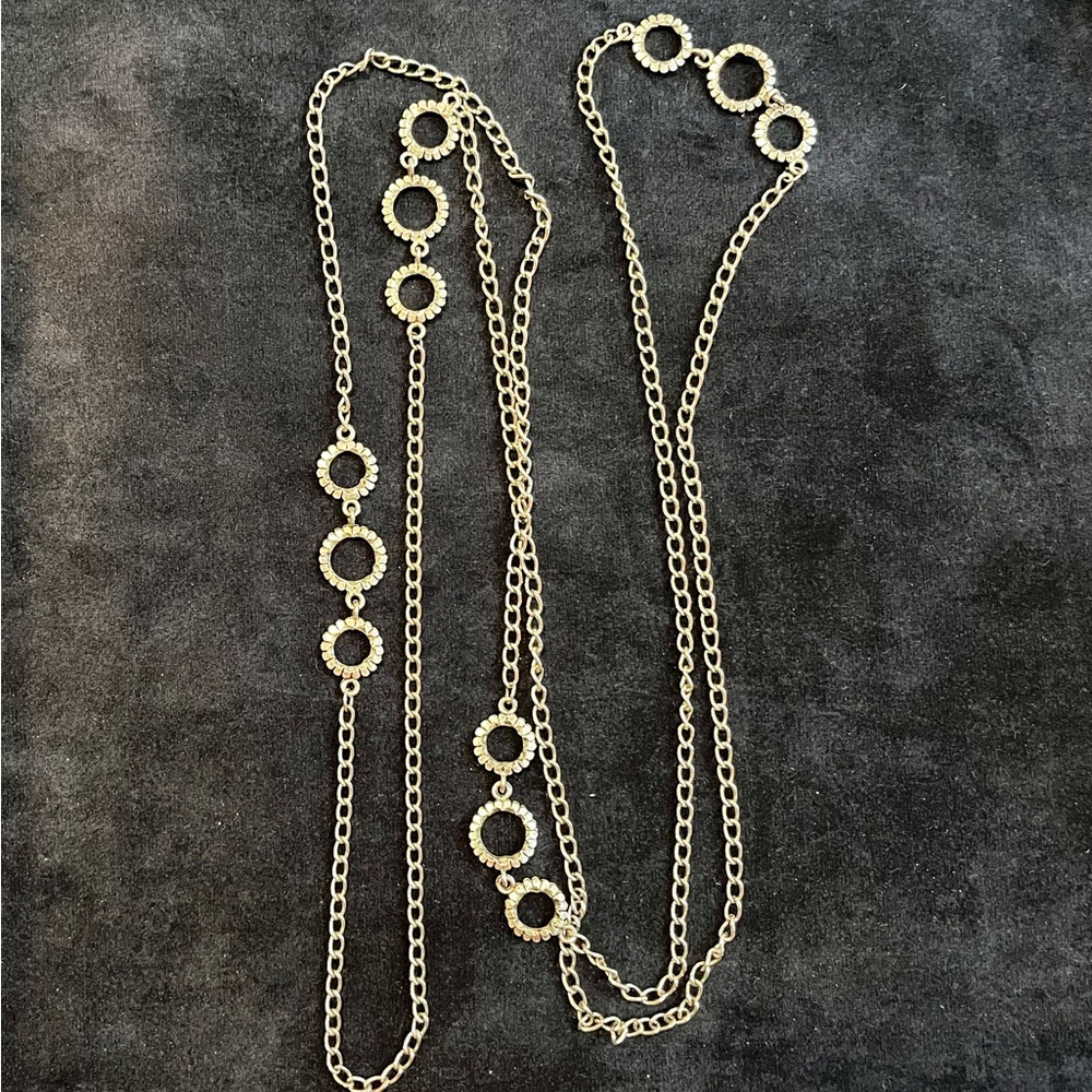 Vintage Silver Tone Long Necklace